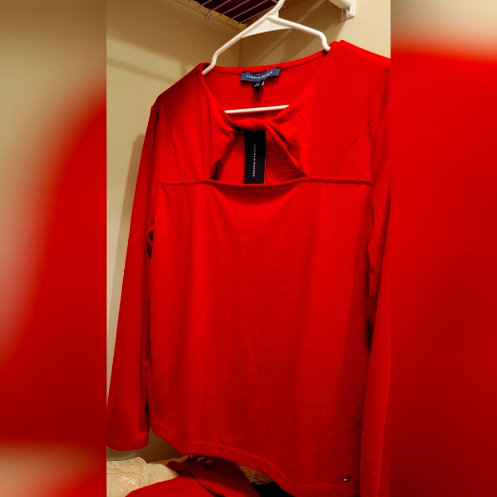 Red Long Sleeve Top